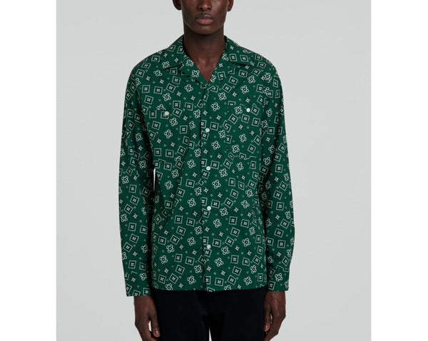 Fursac - Chemise À Imprimé Bandana En Popeline De Coton - Vert Bouteille - Homme