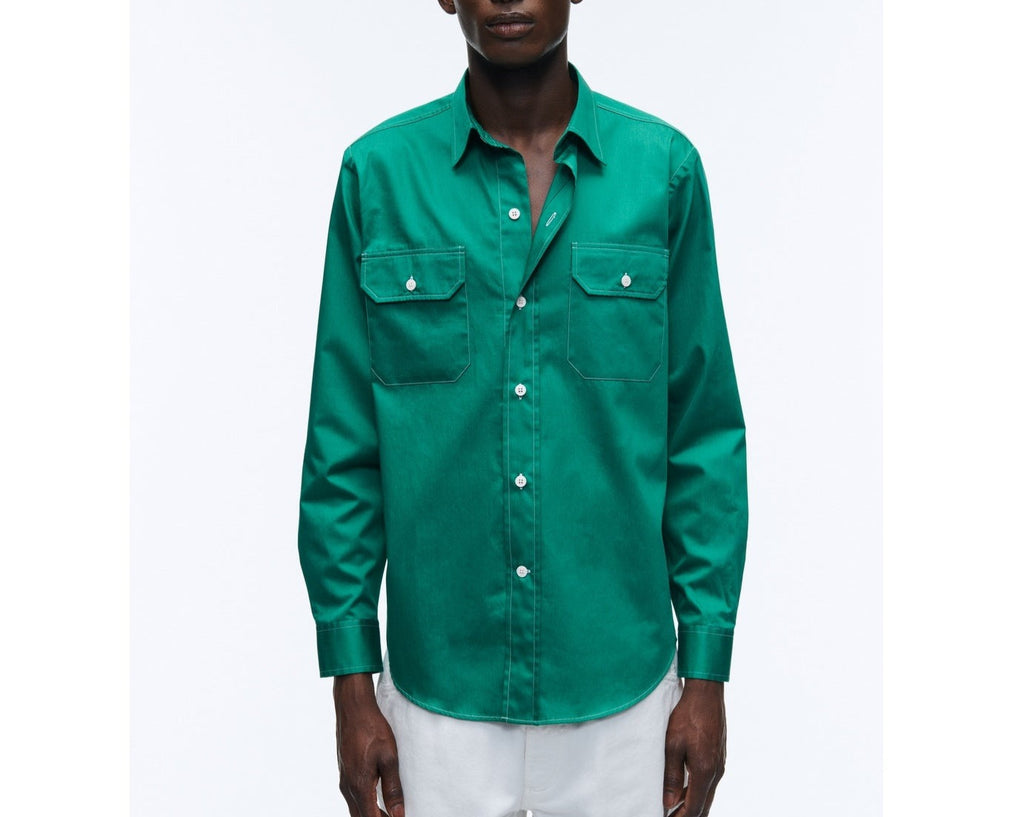Fursac - Camisa De Popelín De Algodón - Verde Inglés