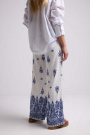 Pantalon Long - Blanc Et Marine