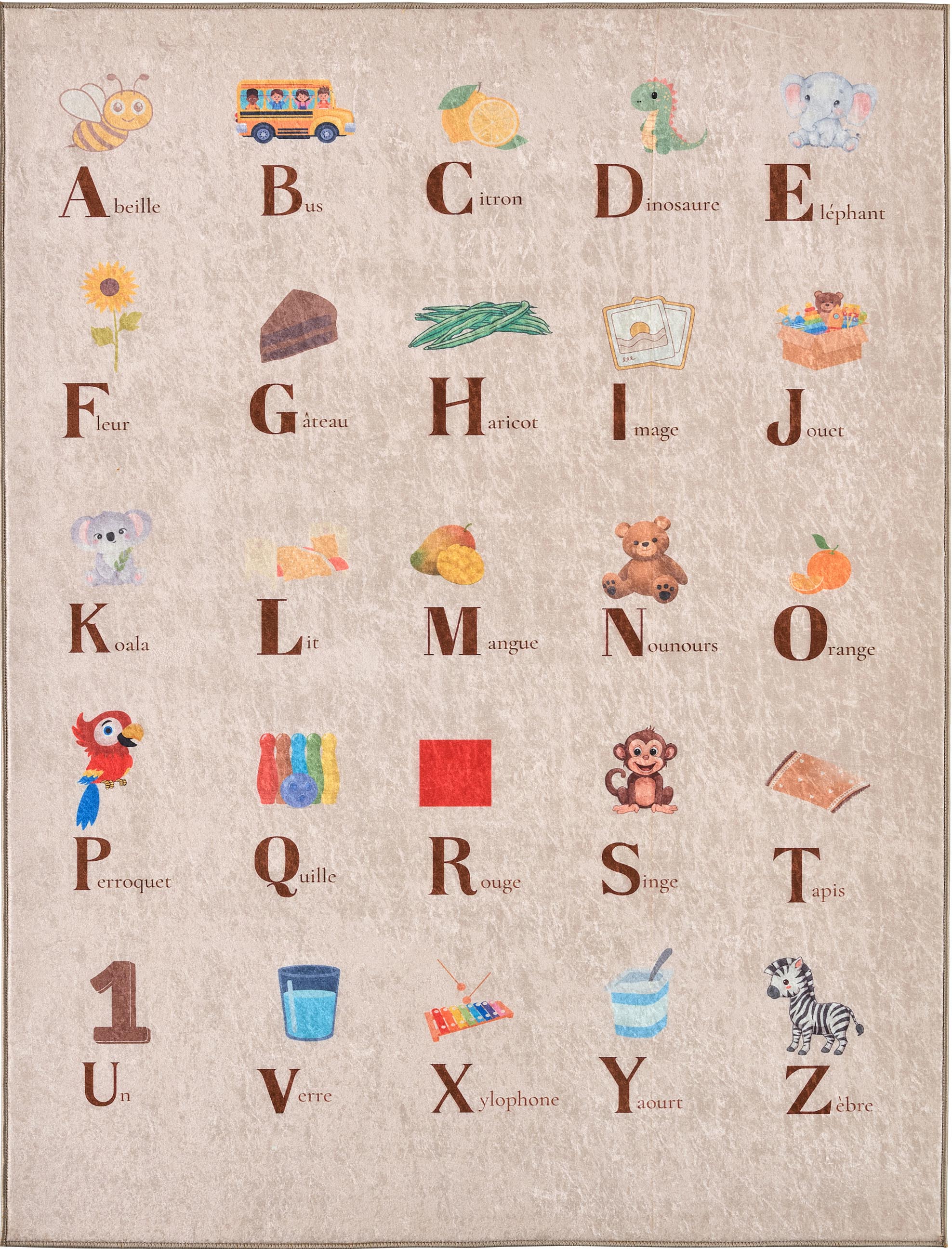 Happy - Indoor Rug - Printed Polyester - Beige