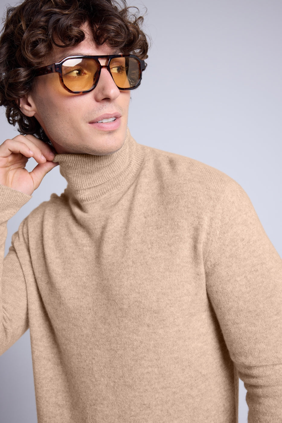 Polotröja Harry - Beige Krämvit - Herr - 100% Kashmir