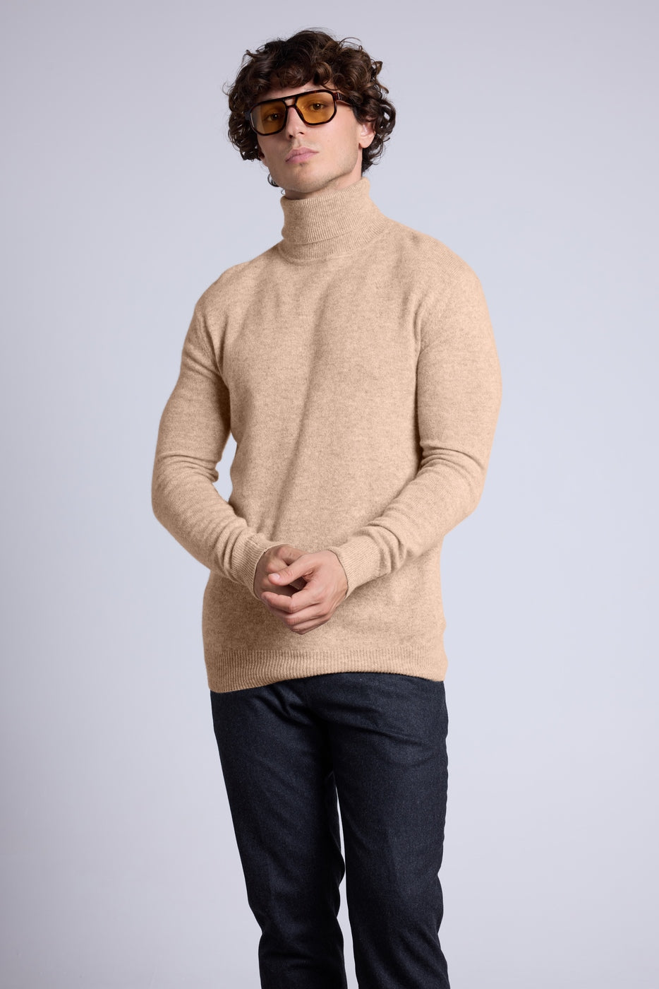 Polotröja Harry - Beige Krämvit - Herr - 100% Kashmir
