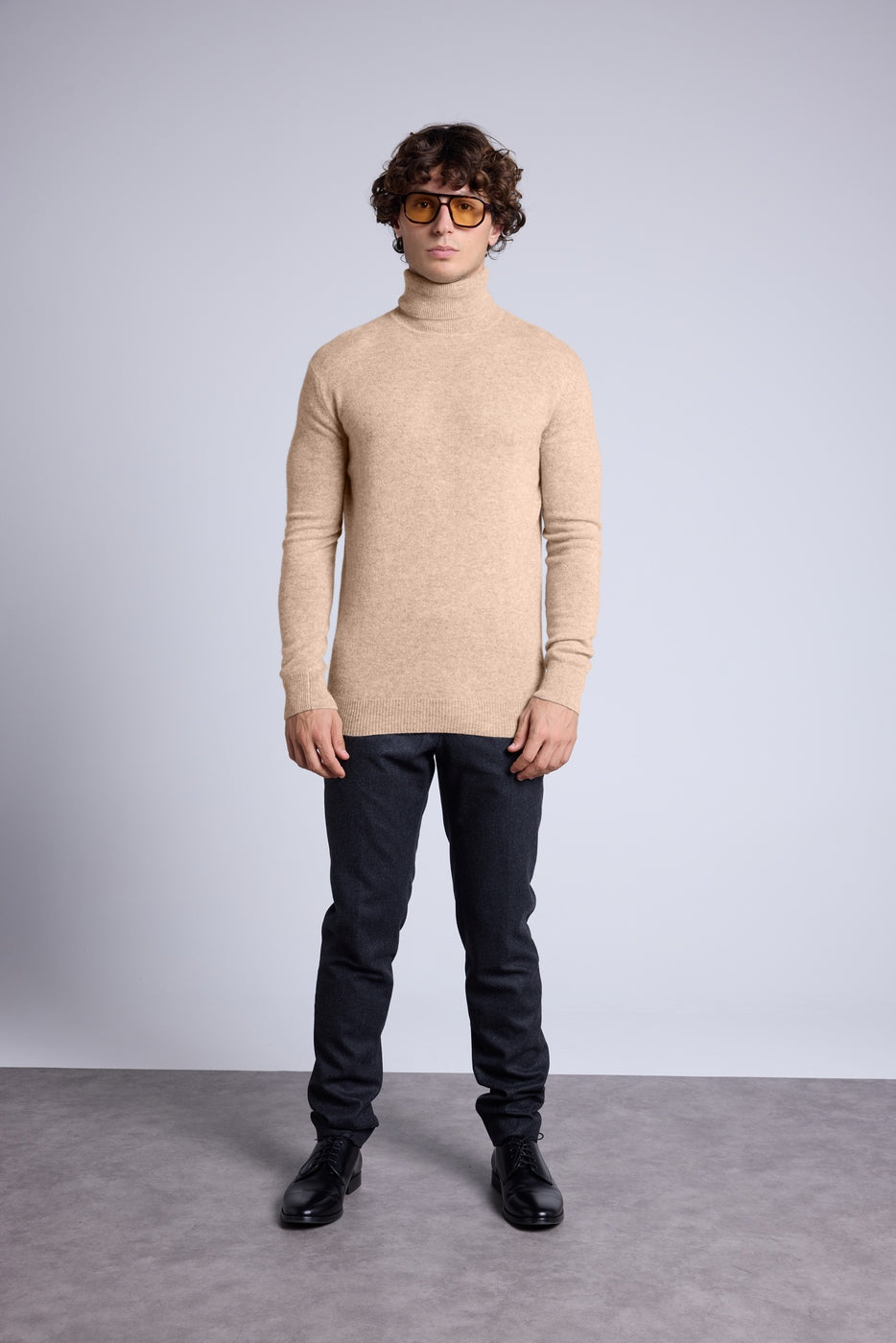 Polotröja Harry - Beige Krämvit - Herr - 100% Kashmir