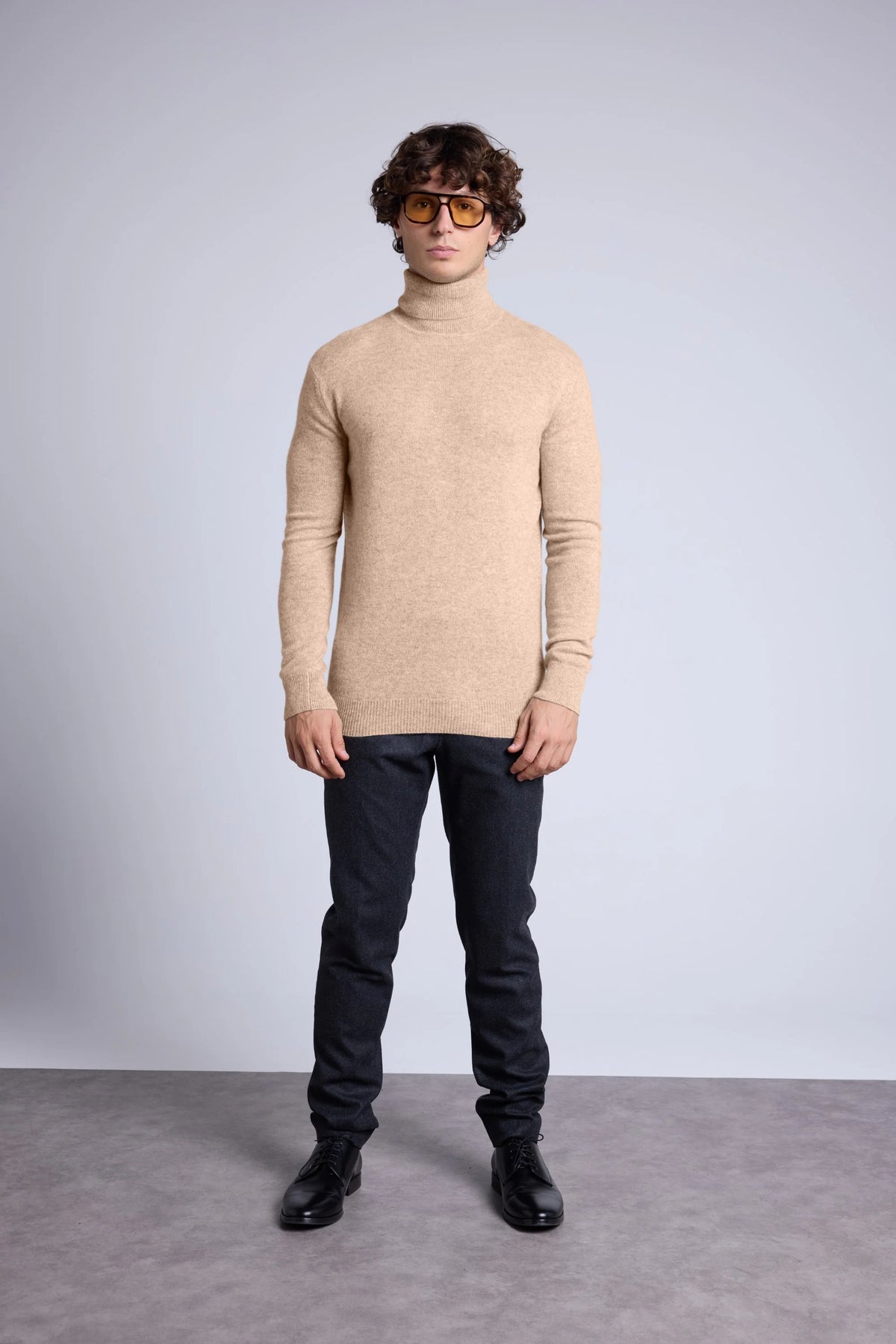 Polotröja Harry - Beige Krämvit - Herr - 100% Kashmir