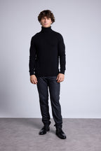 Harry Roll-Neck Jumper - Black - Men - 100% Cashmere