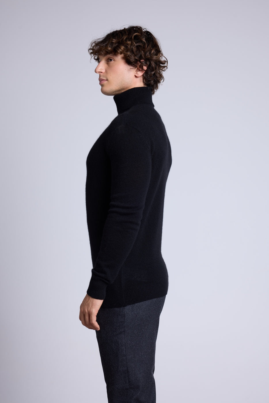 Harry Roll-Neck Jumper - Black - Men - 100% Cashmere
