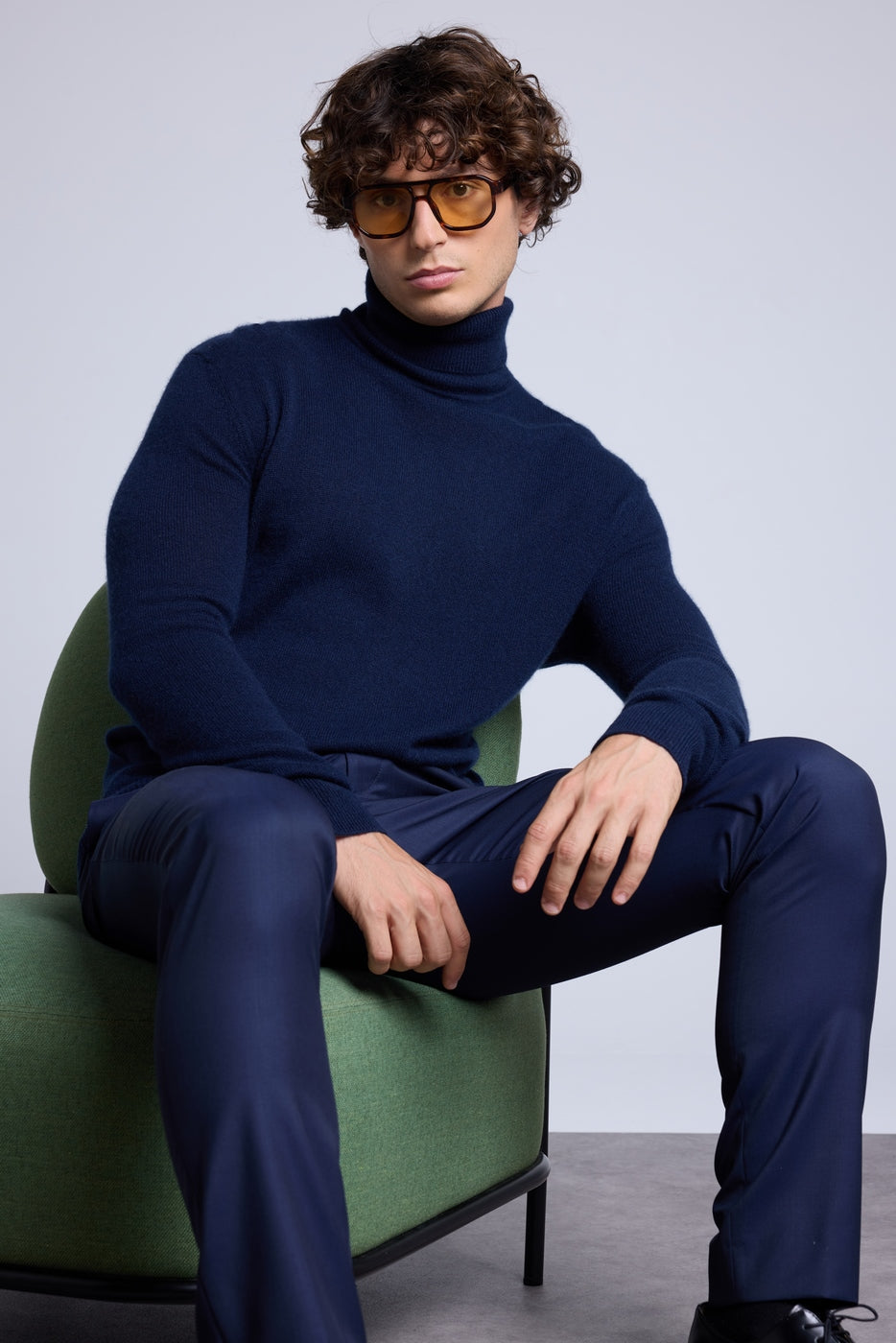 Pull Col Roule Harry - Bleu Marine - Homme