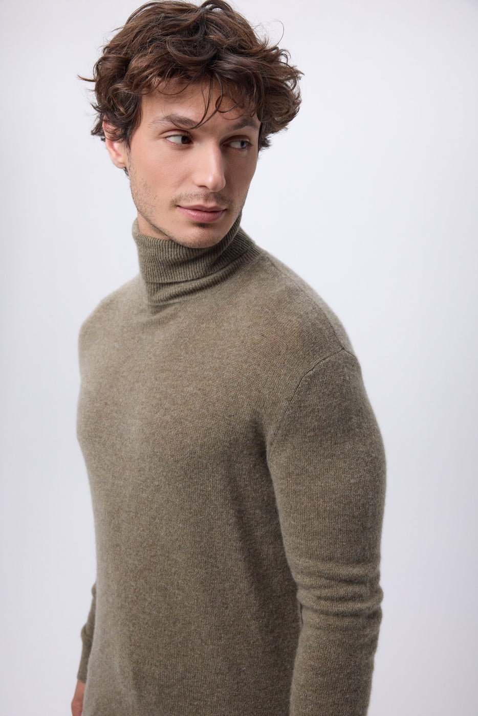 Dolcevita Harry - Kaki Melange - Uomo - 100% Cashmere