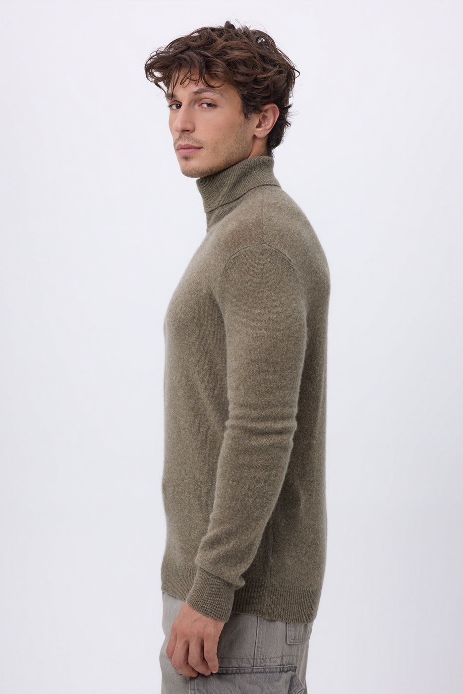 Dolcevita Harry - Kaki Melange - Uomo - 100% Cashmere