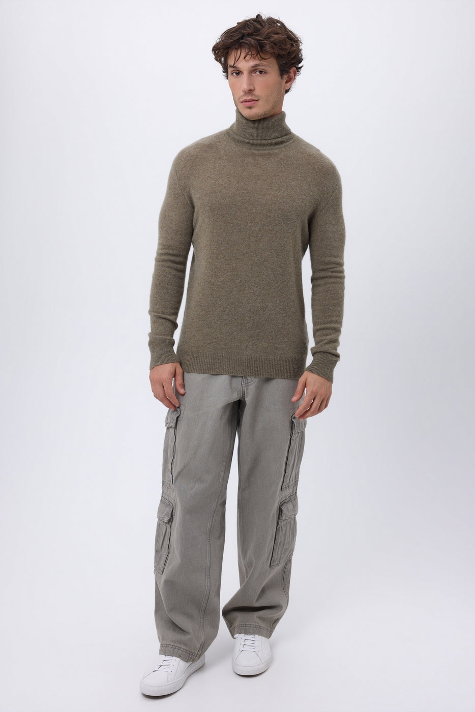 Dolcevita Harry - Kaki Melange - Uomo - 100% Cashmere