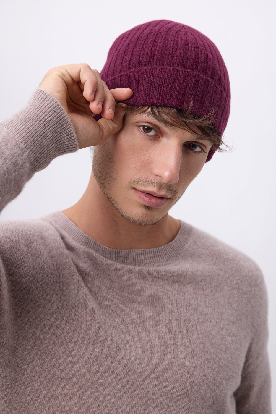 Berretto Hat - Vinaccia - Unisex - 100% Cashmere