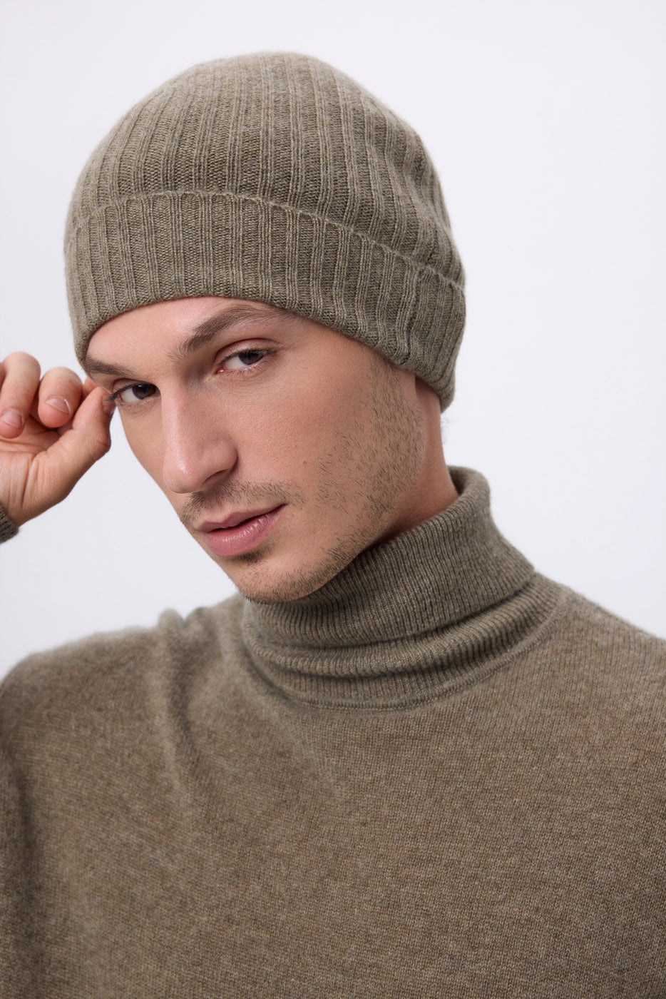 Berretto Hat - Cachi mélange - Unisex - 100% cashmere