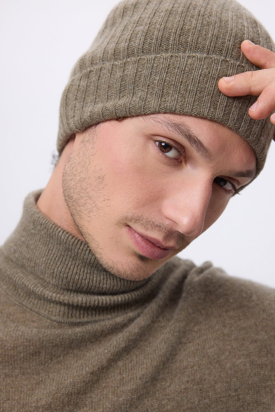 Berretto Hat - Cachi mélange - Unisex - 100% cashmere