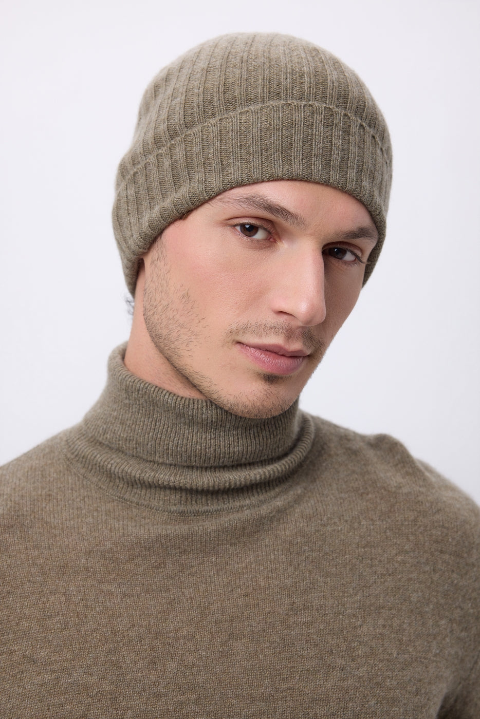 Berretto Hat - Cachi mélange - Unisex - 100% cashmere