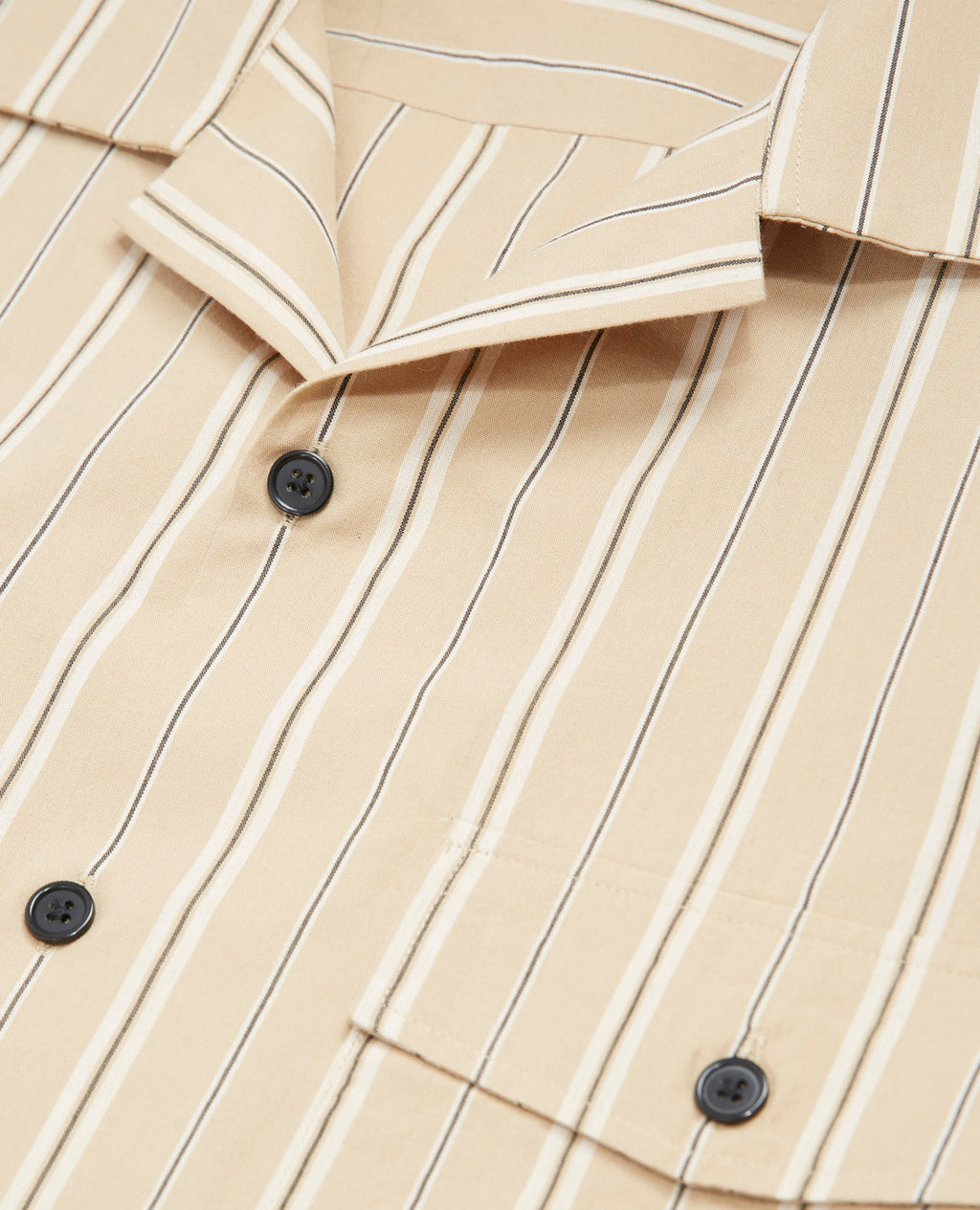 The Kooples - Chemise Col Hawaï Beige À Rayures - Homme