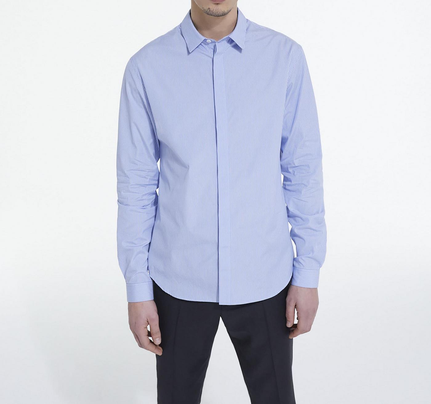 The Kooples - Camisa Slim Decintree Rayada Tapeta De Botones Oculta - Hombre