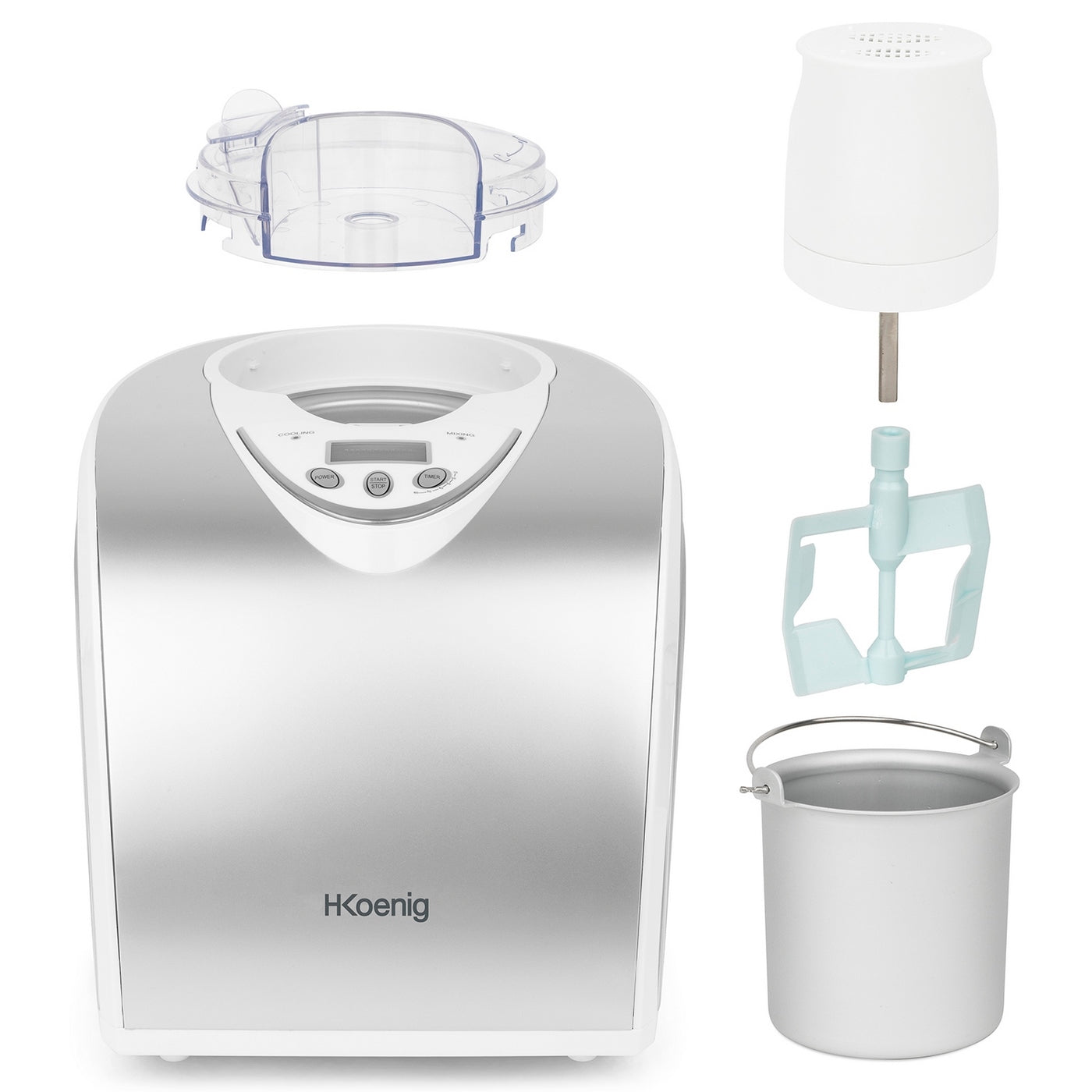 Refrigerating Ice Cream Maker - Stainless Steel/White