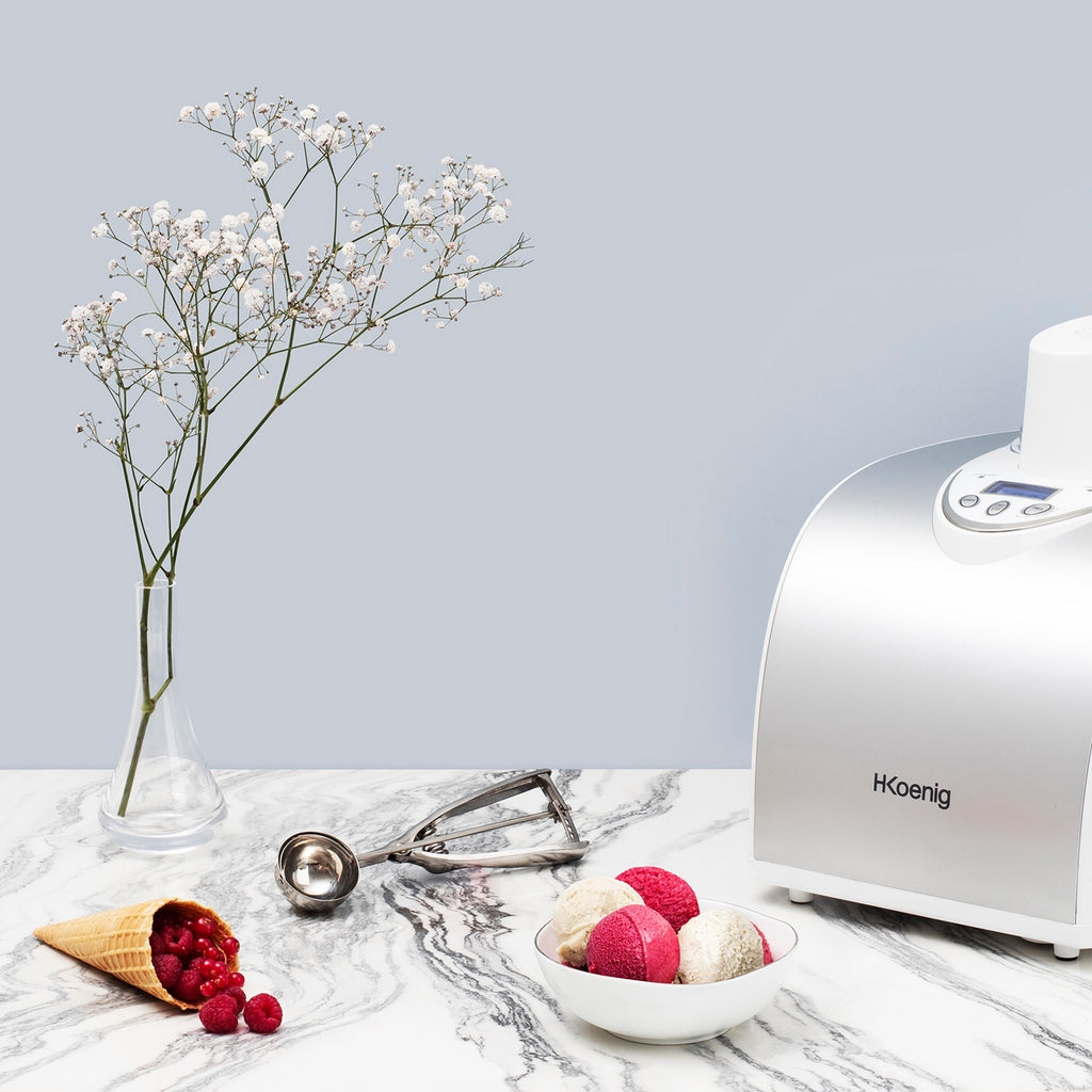 Refrigerating Ice Cream Maker - Stainless Steel/White