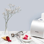 Refrigerating Ice Cream Maker - Stainless Steel/White