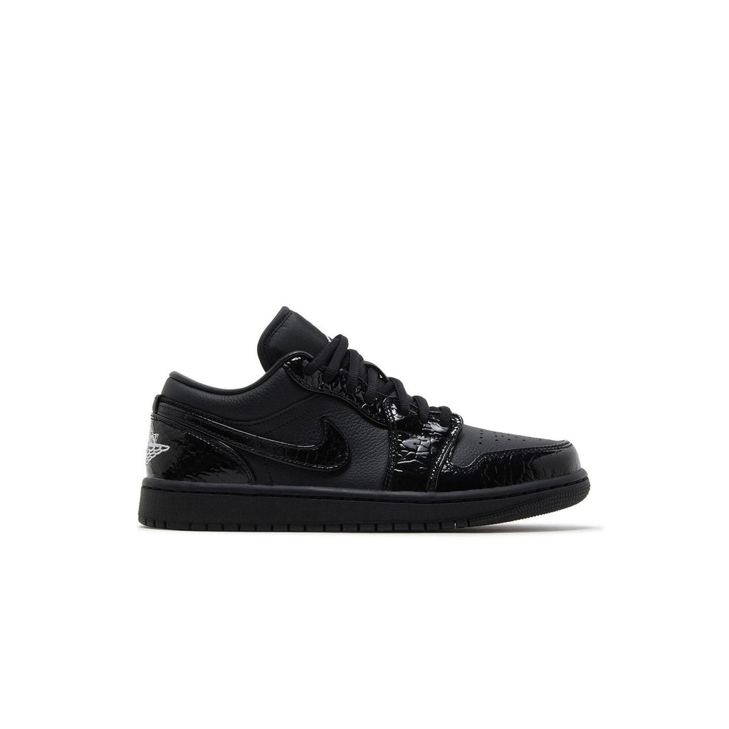 Air Jordan 1 Low Se Patent Elephant Black (W) - Schwarz