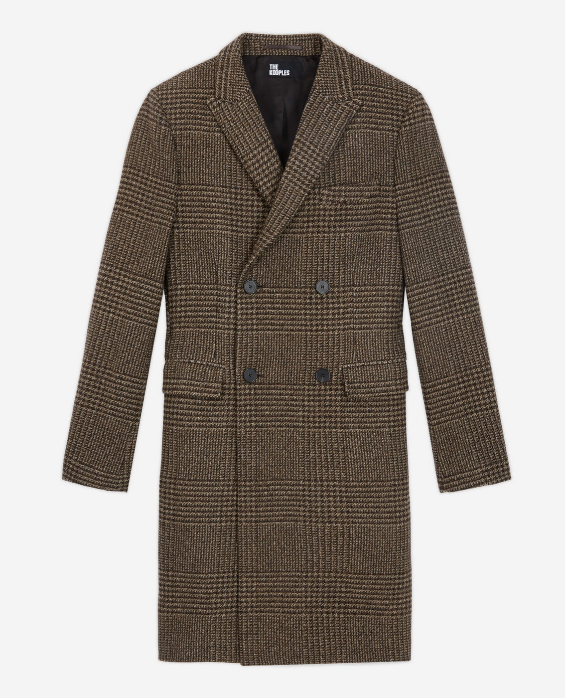 The Kooples - Long Double Breasted Herringbone Pattern Coat - Men
