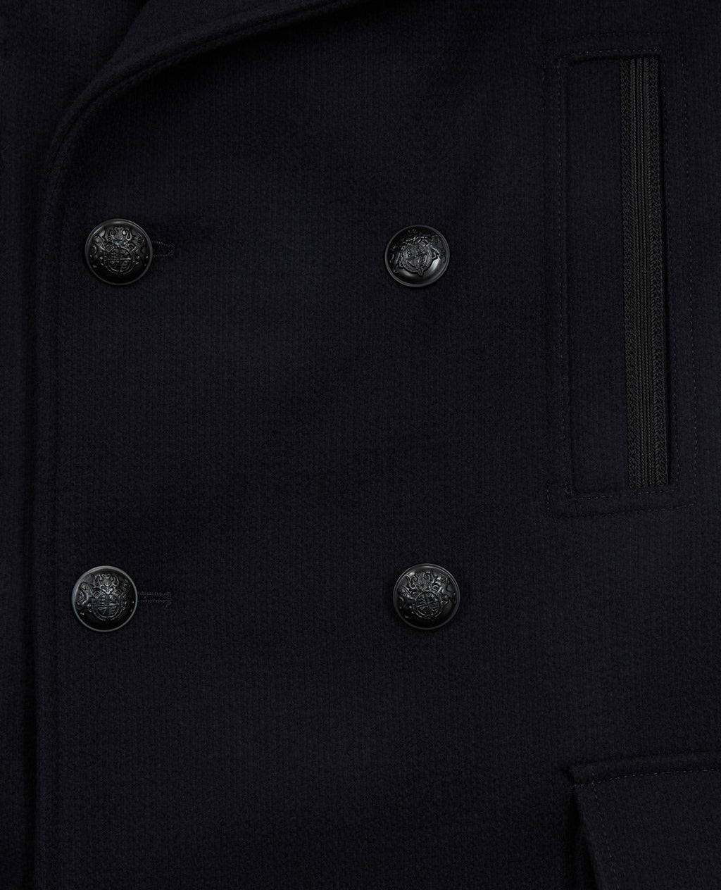 The Kooples - Manteau Long Croisee Col Detachable Fourrure - Homme