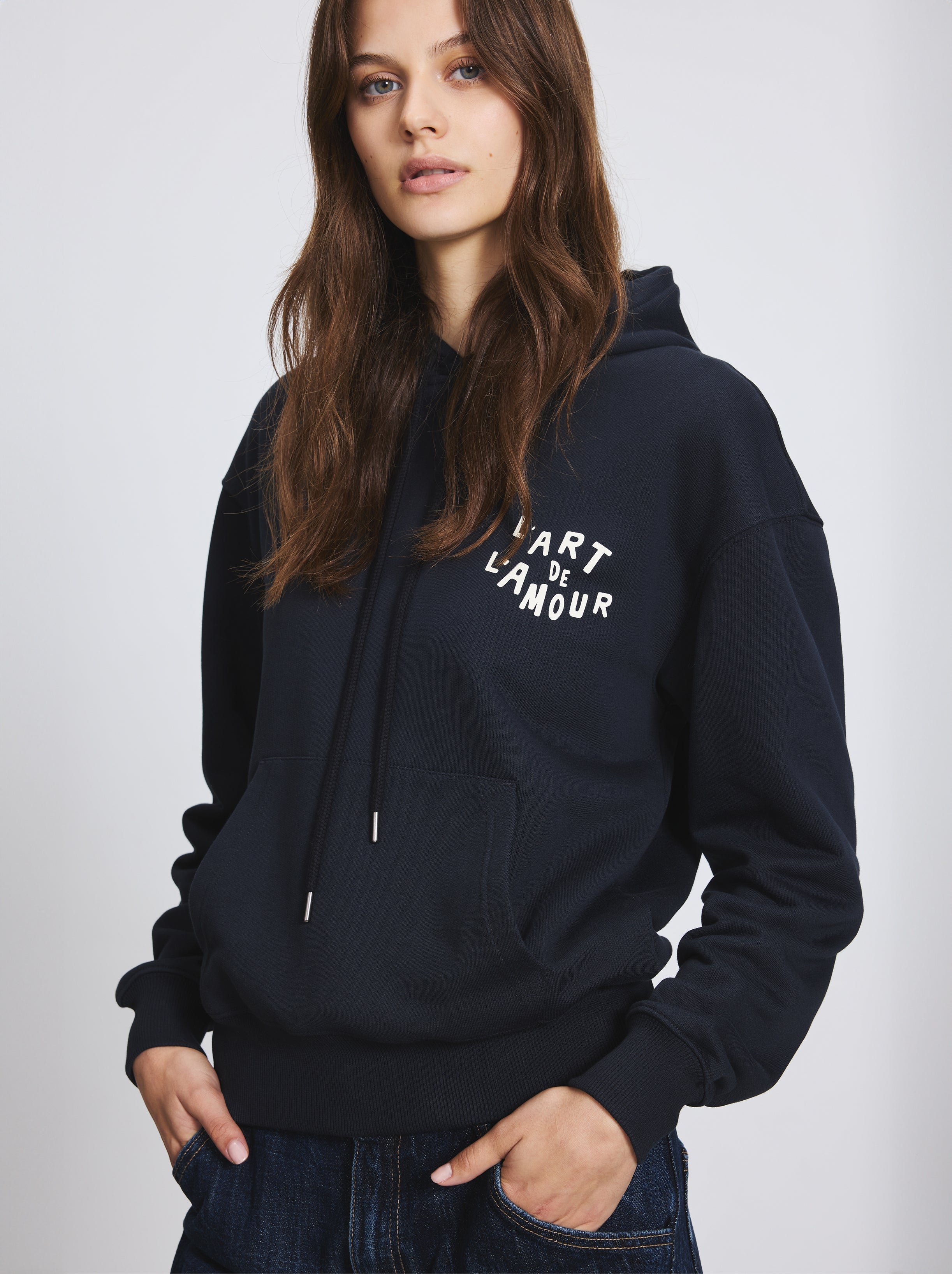 Sweat Capuche Unisexe L'Amour De L'Art Noir Fusain