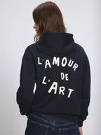 Sweat Capuche Unisexe L'Amour De L'Art Noir Fusain