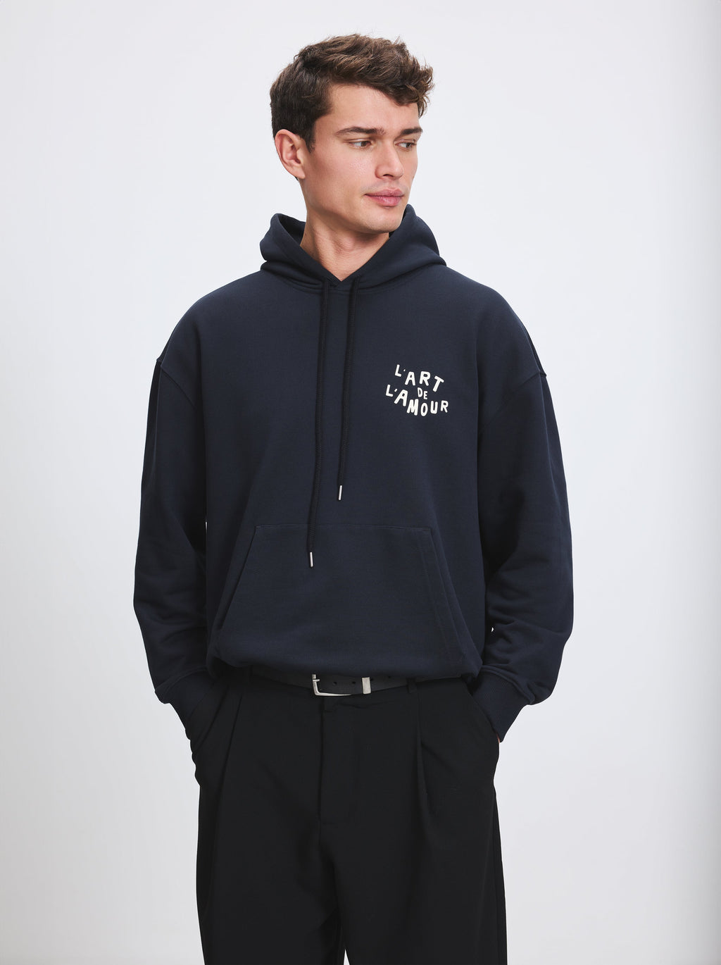 Sweat Capuche Unisexe L'Amour De L'Art Noir Fusain