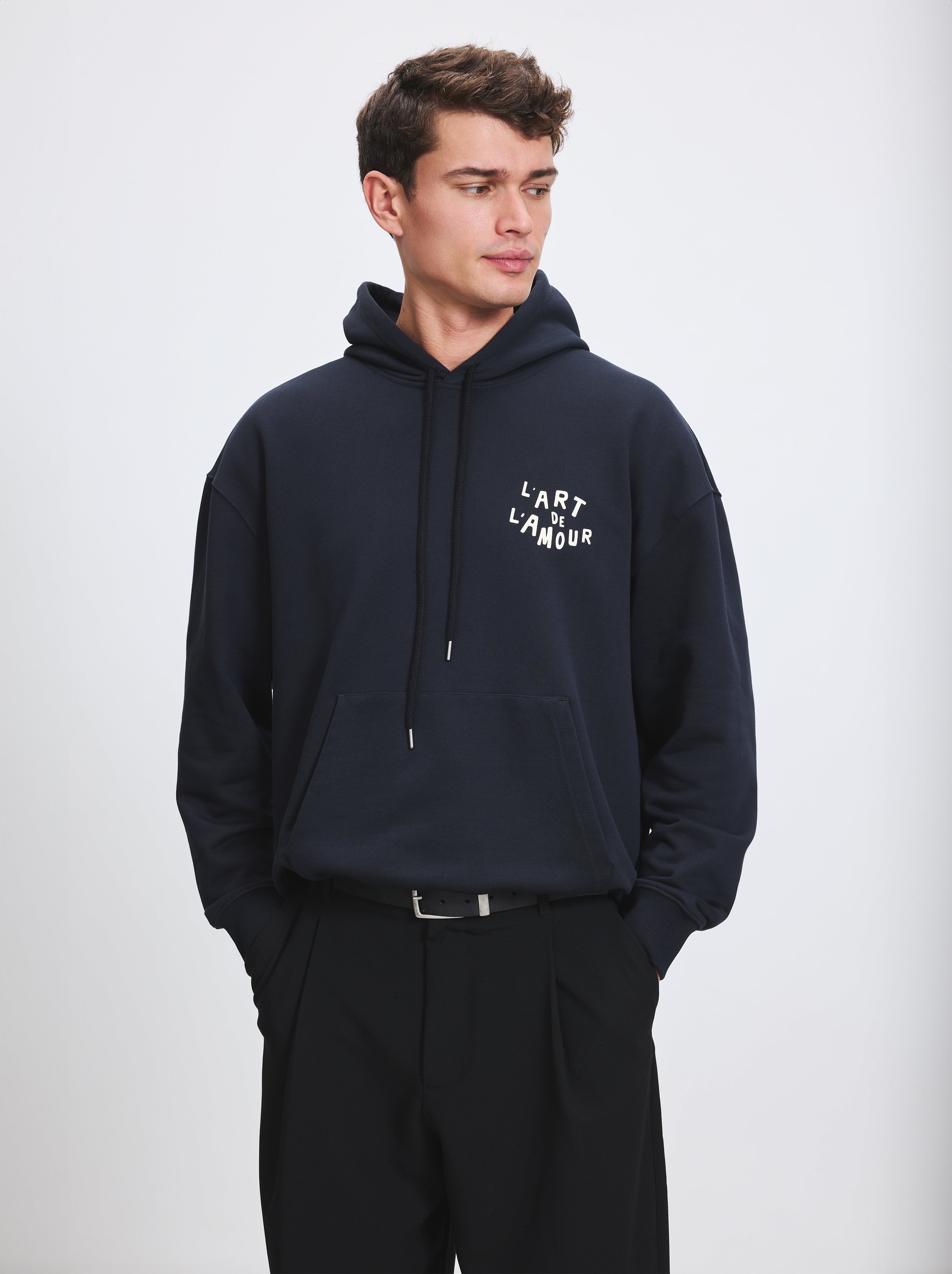 Sweat Capuche Unisexe L'Amour De L'Art Noir Fusain