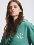Sudadera con capucha unisex Love Art Frosty Green