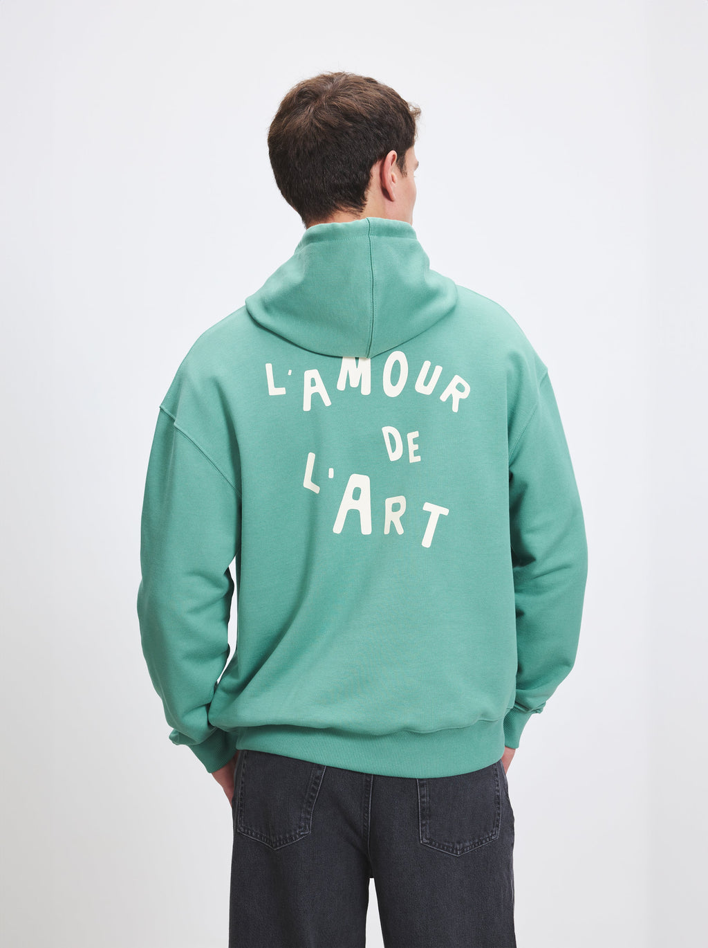 Sudadera con capucha unisex Love Art Frosty Green