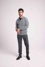Sweat Zippe A Capuche Hugo - Gris Foncé - Homme