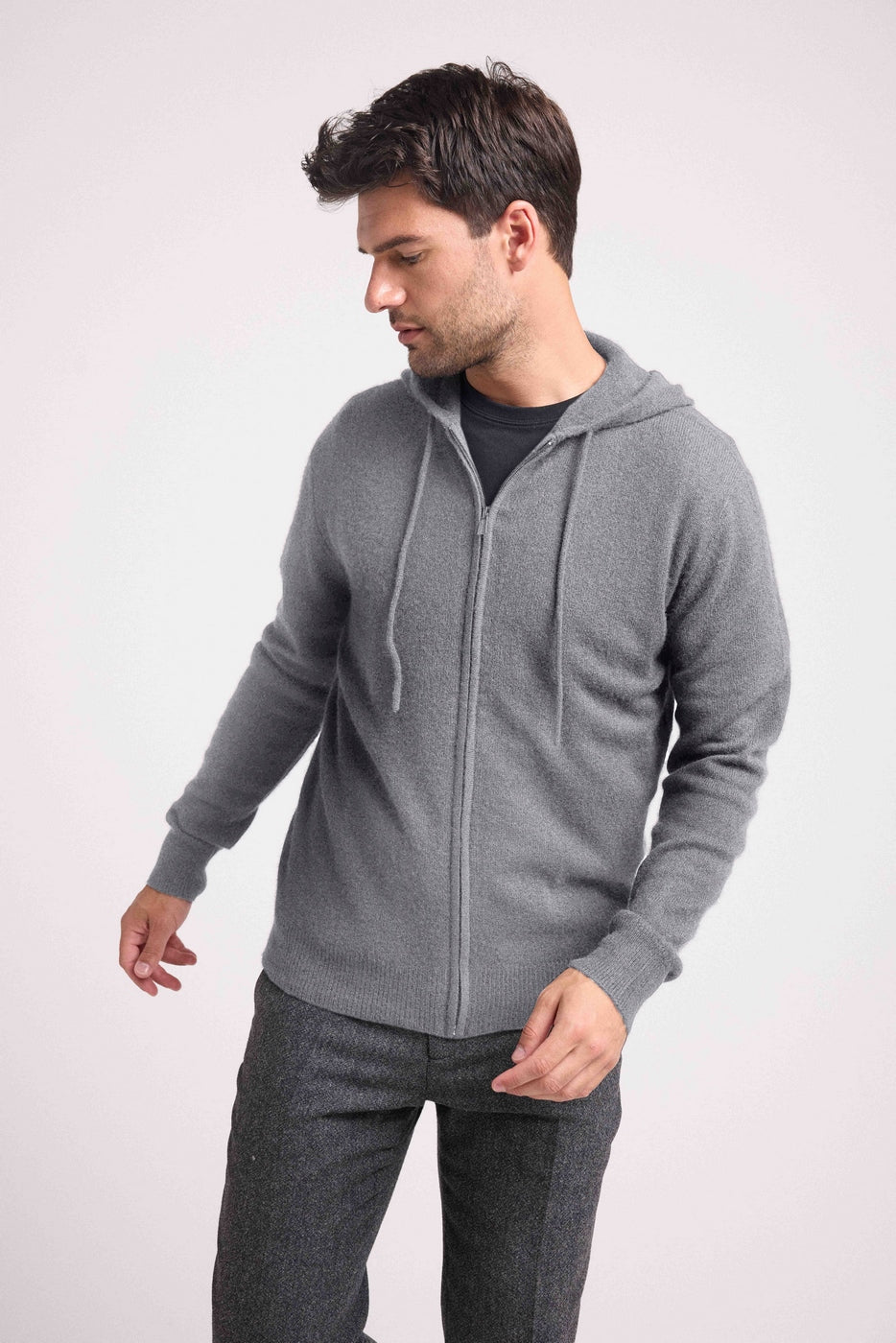 Sweat Zippe A Capuche Hugo - Gris Foncé - Homme