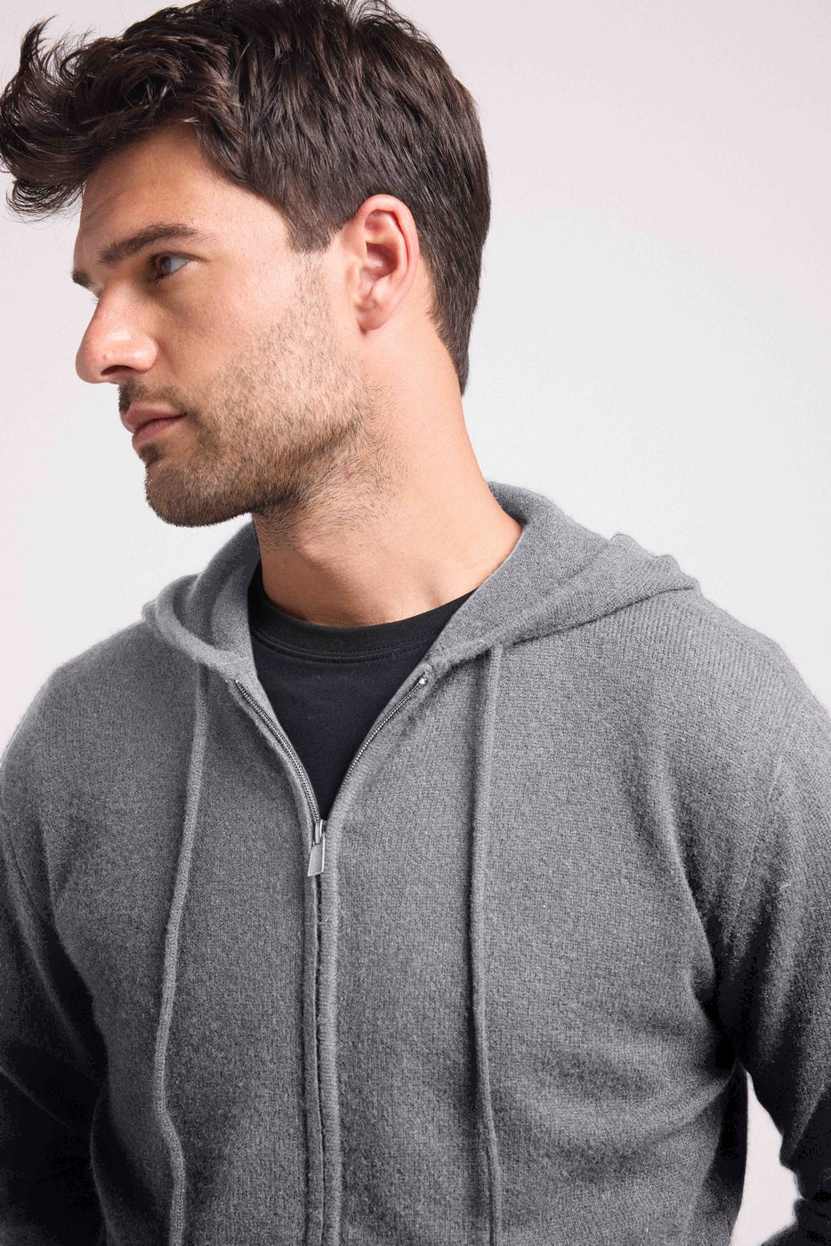 Sweat Zippe A Capuche Hugo - Gris Foncé - Homme