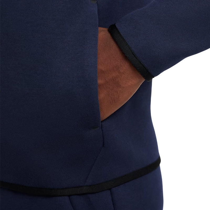 Vestes De Survêtement Nike Tech Fleece Full Zip Hoodie - Bleu Marine, Noir