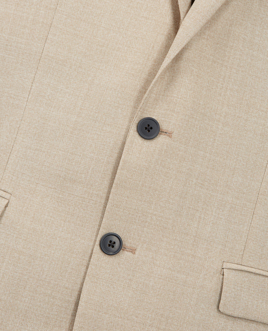 Beige Wool Dress Jacket With Pockets - Men