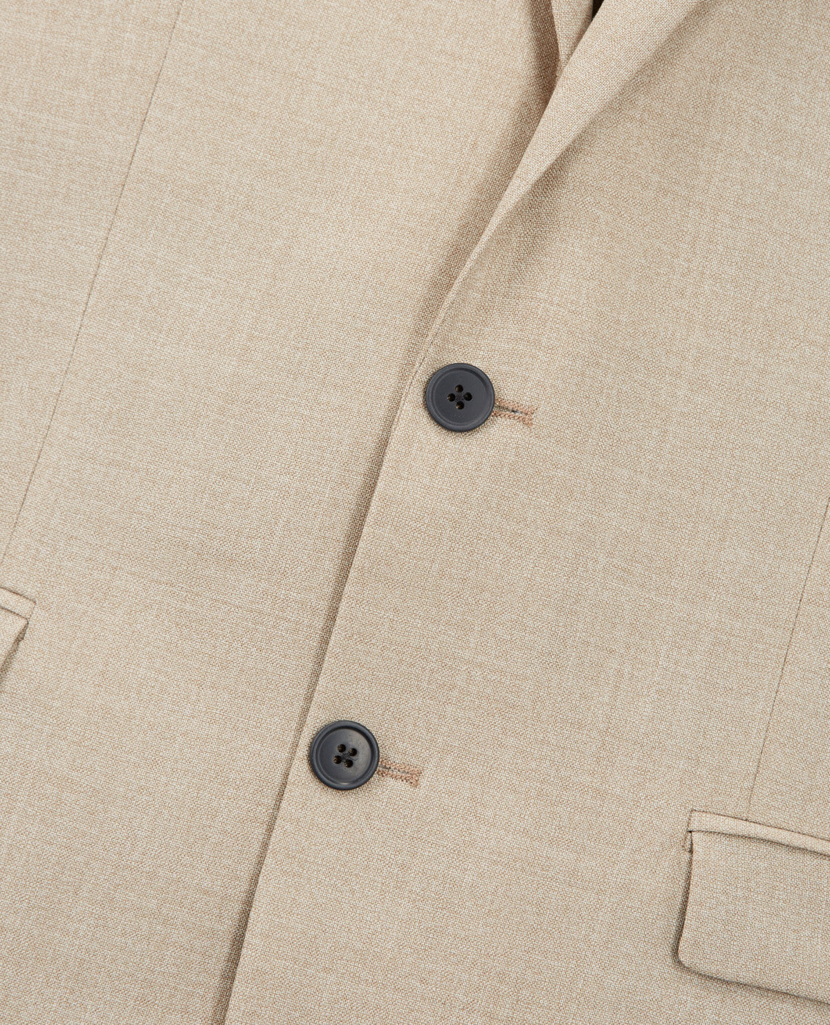Beige Wool Dress Jacket With Pockets - Men