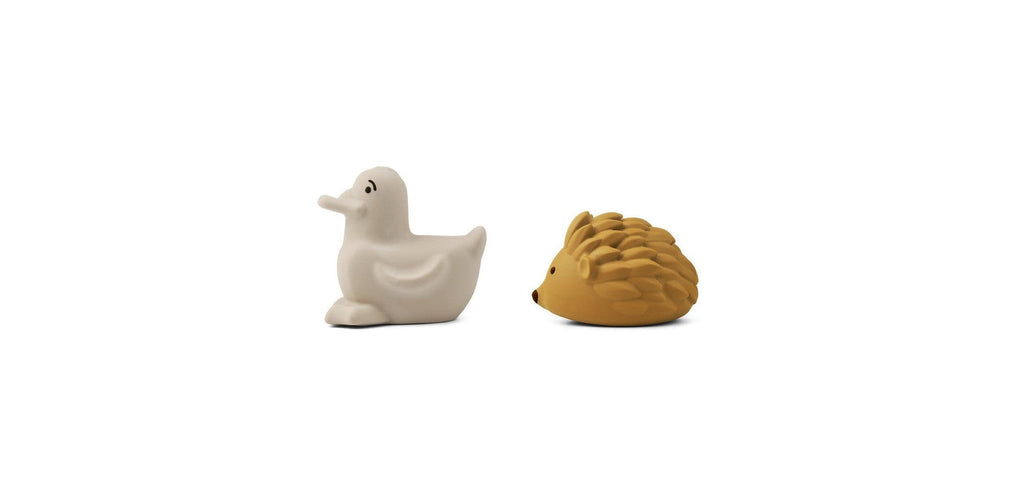Juguete de baño con forma de animal - Pack de 2 Henrik - Mezcla de caramelo dorado y arena