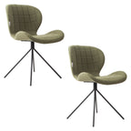 Omg - Juego de 2 sillas de comedor - Tela - Verde