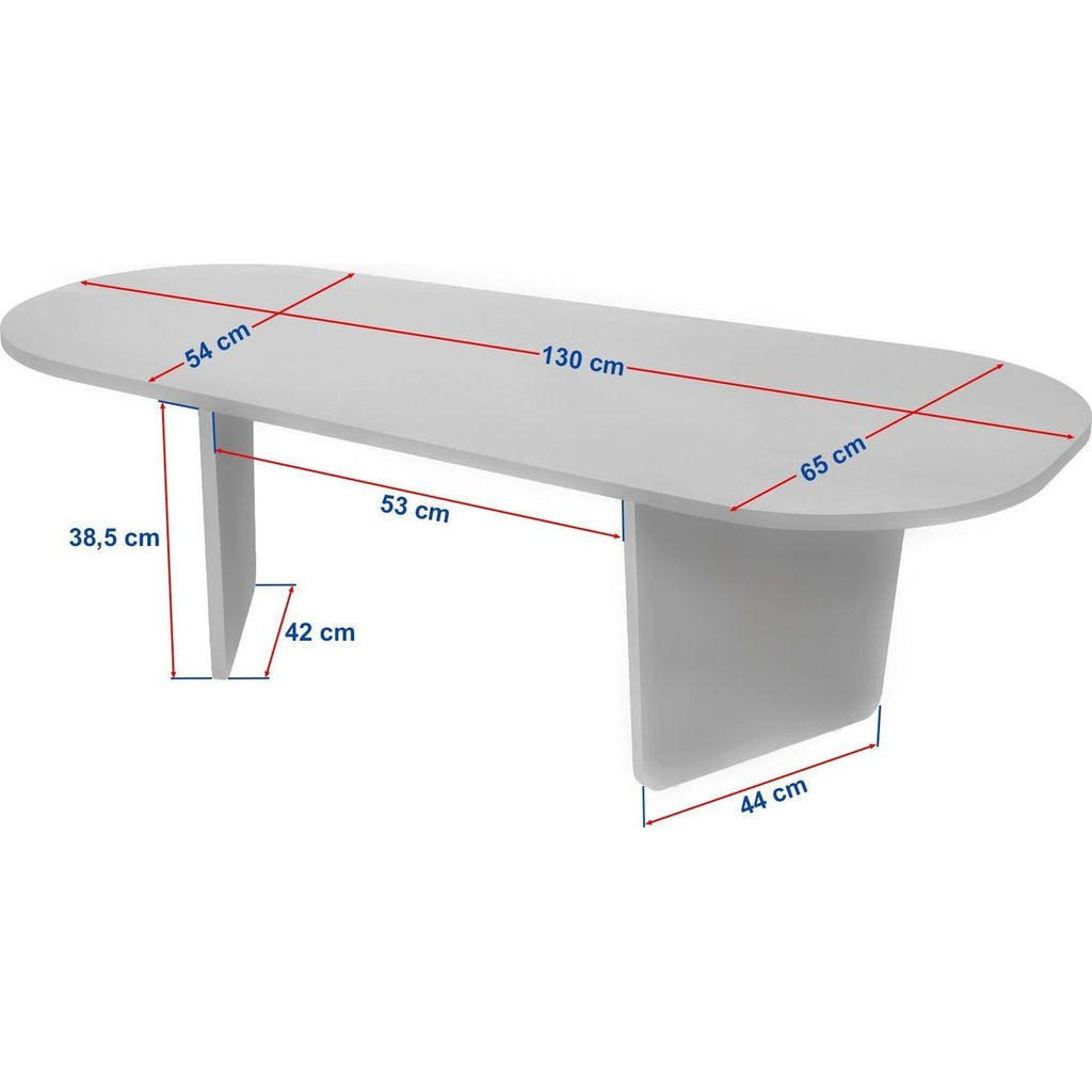 Ceane - Table Basse - Effet Travertin Et Noyer - Beige