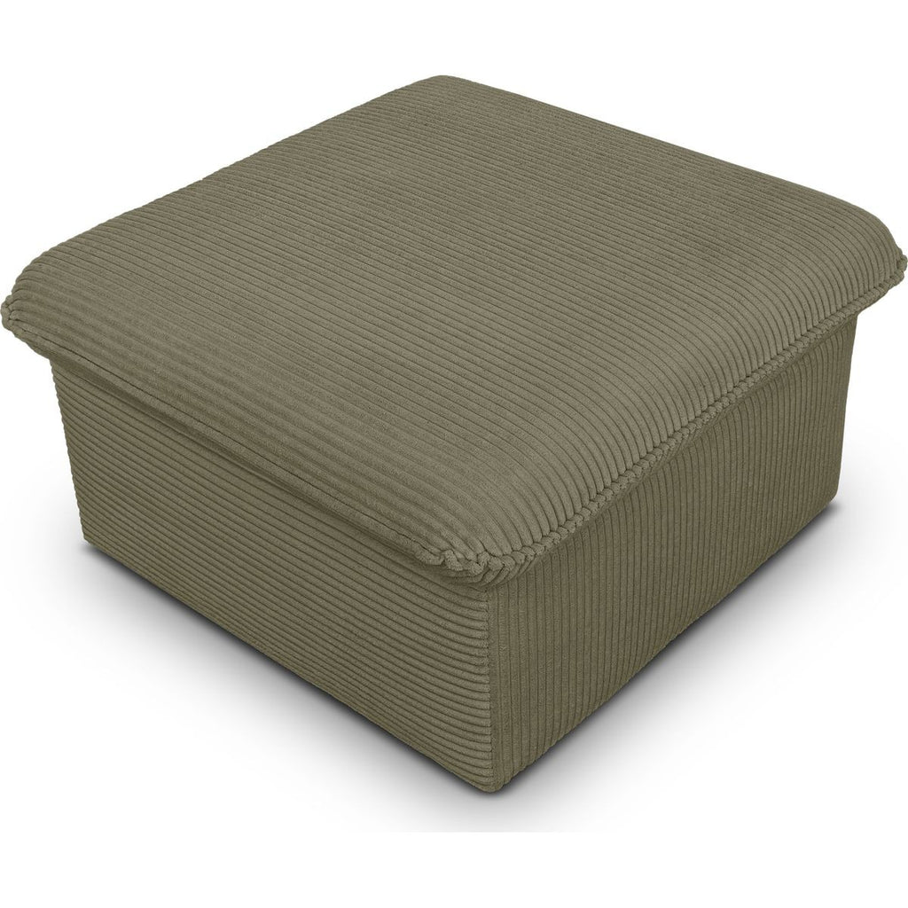 Baya - Pouf Coffre De Rangement - Velours Côtelé - Vert Kaki