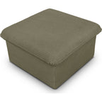 Baya - Pouf Coffre De Rangement - Velours Côtelé - Vert Kaki