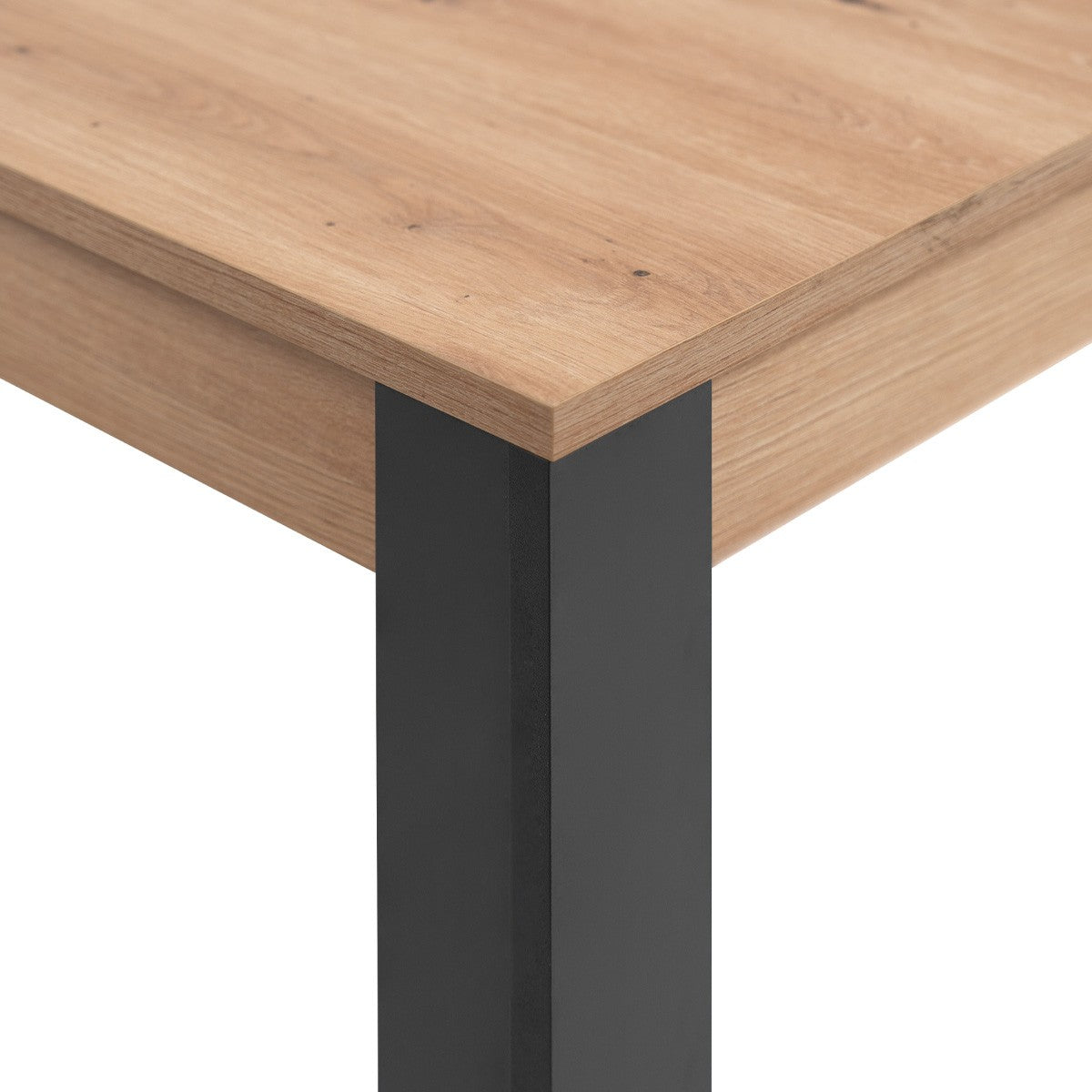 Ted - Uitschuifbare Eettafel - Eikenlook - Zwart
