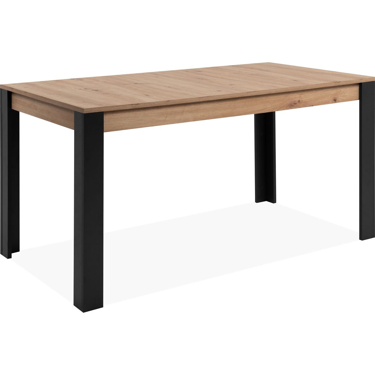 Ted - Uitschuifbare Eettafel - Eikenlook - Zwart