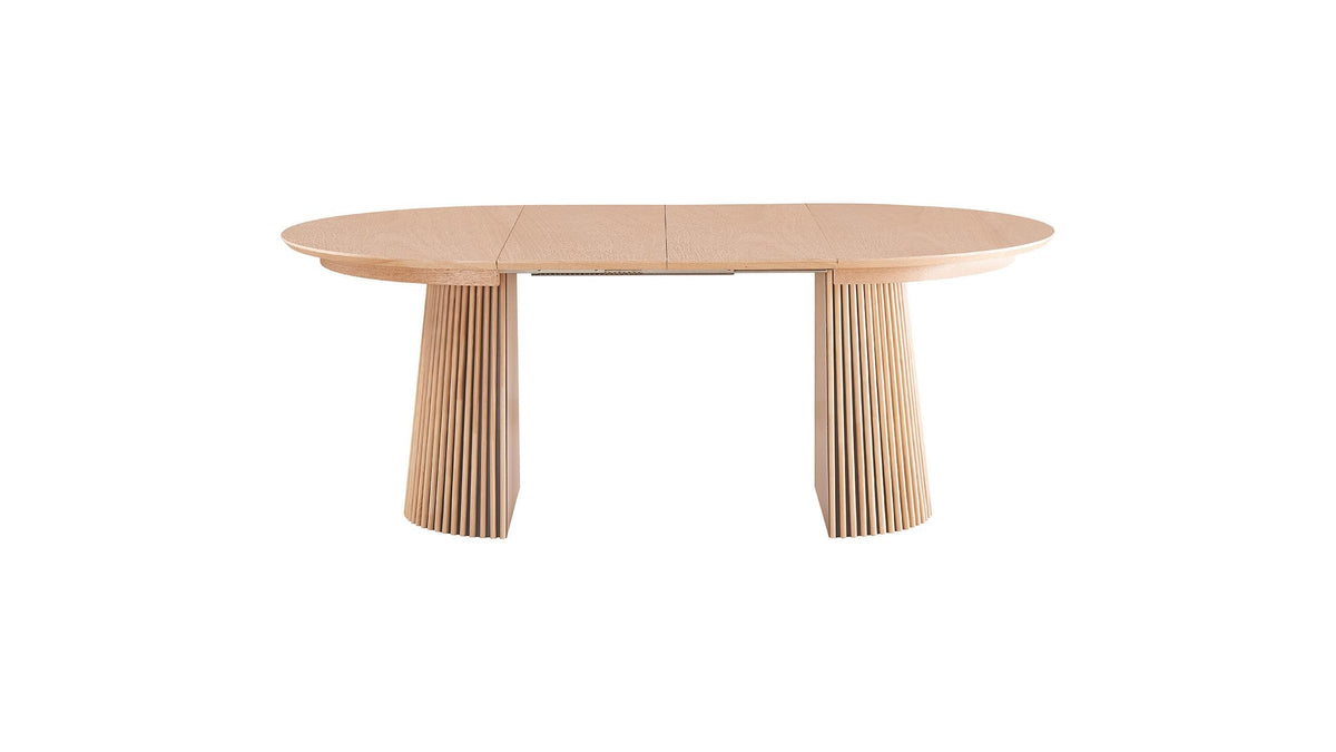 Ada - Table à Manger Ronde Extensible en 4 à 8 Personnes - 120/200 cm - Bois