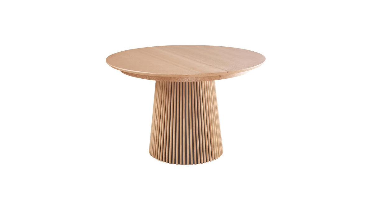 Ada - Table à Manger Ronde Extensible en 4 à 8 Personnes - 120/200 cm - Bois