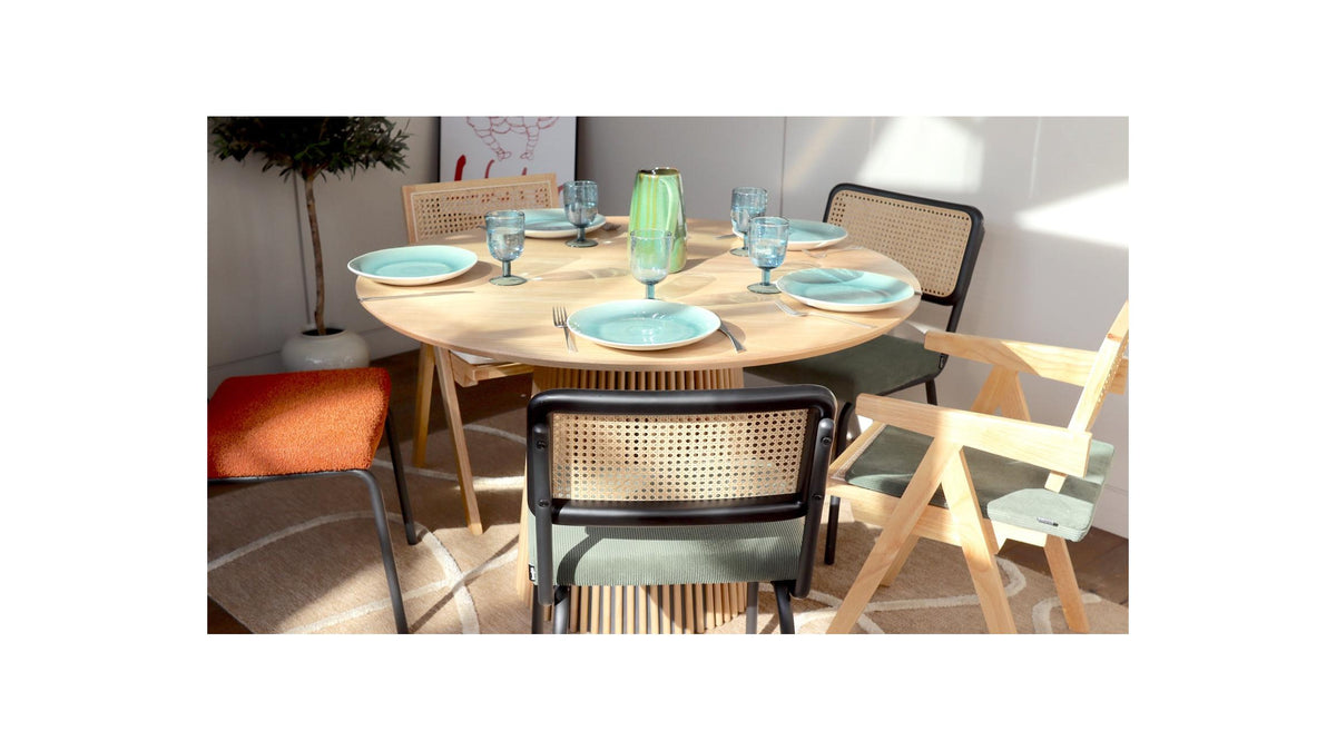 Ada - Table à Manger Ronde en 4 Personnes - Diamètre 120 cm - Bois