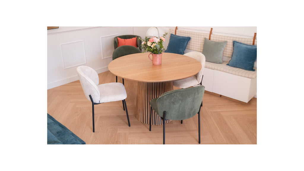 Ada - Table à Manger Ronde en 4 Personnes - Diamètre 120 cm - Bois