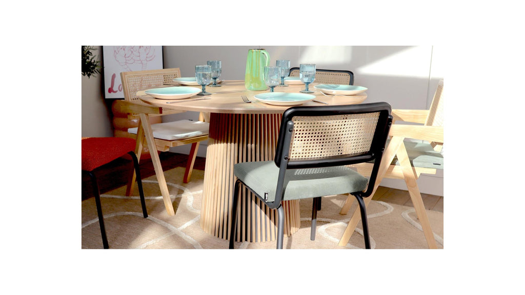 Ada - Table à Manger Ronde en 4 Personnes - Diamètre 120 cm - Bois